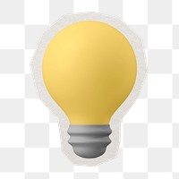 Light bulb png paper border sticker, creative business collage element, transparent background