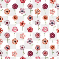 Vintage floral png seamless pattern, transparent background, remix from the artworks of Pierre Joseph Redouté