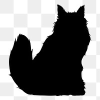 cat silhouette sticker, Turkish Angora, animal illustration, transparent background