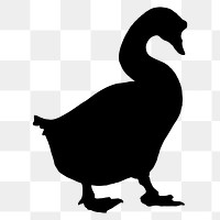 Duck png silhouette illustration sticker, transparent background