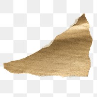 Gold paper scrap png, transparent background