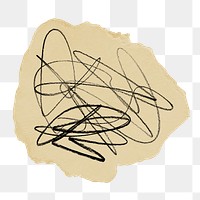 Messy scribble png sticker, transparent background