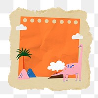 Cute note paper png sticker, ripped paper, transparent background