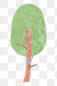 Paper tree png sticker, aesthetic nature collage element, transparent background