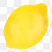 Cute lemon png sticker, watercolor design in transparent background