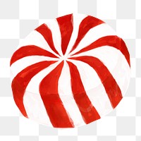 Peppermint candy png sticker, watercolor design in transparent background