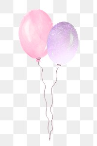 Cute balloons png sticker, watercolor design in transparent background