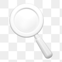 Magnifying glass png icon sticker, 3D rendering, transparent background