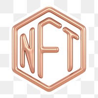 NFT blockchain png icon sticker, transparent background