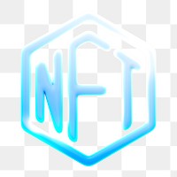 NFT blockchain png icon sticker, 3D rendering, transparent background