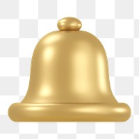 Bell, notification png icon sticker, 3D rendering, transparent background