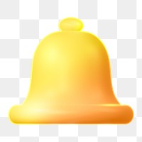 Bell, notification png icon sticker, 3D rendering, transparent background