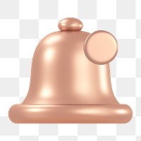 Bell, notification png icon sticker, 3D rendering, transparent background