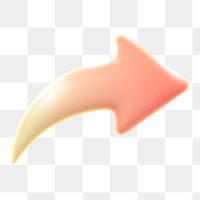 Arrow png icon sticker, 3D rendering, transparent background