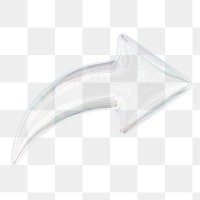 Transparent arrow png icon sticker, 3D rendering