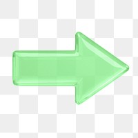 Arrow png icon sticker, 3D rendering, transparent background