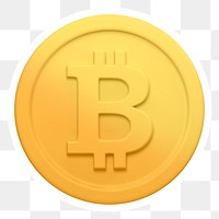 PNG bitcoin, cryptocurrency icon sticker, transparent background