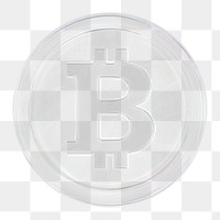 Transparent bitcoin, cryptocurrency png icon sticker, 3D rendering