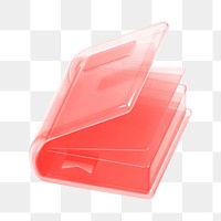 Red book, education png icon sticker, 3D rendering, transparent background