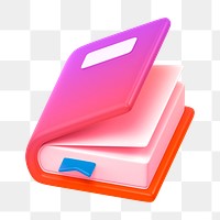 Book png, education icon sticker, 3D rendering, transparent background