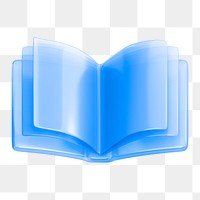 Book, education png icon sticker, 3D rendering, transparent background