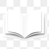 White book png, education icon sticker, 3D rendering, transparent background