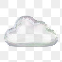 Transparent cloud png icon sticker, 3D rendering