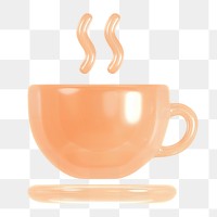 Coffee, cafe png icon sticker, 3D rendering, transparent background