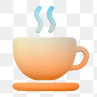 Coffee, cafe png icon sticker, 3D rendering, transparent background