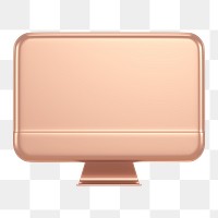 PNG computer screen icon, rose gold 3D rendering, transparent background