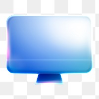 Computer screen png icon sticker, 3D rendering, transparent background