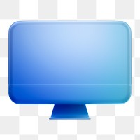 Computer screen png icon sticker, 3D rendering, transparent background