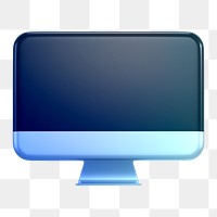 Computer screen png icon sticker, 3D rendering, transparent background