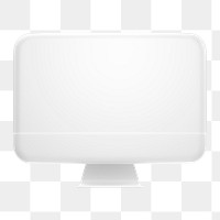 Computer screen png icon sticker, 3D rendering, transparent background