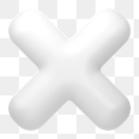 X mark png icon sticker, 3D rendering, transparent background