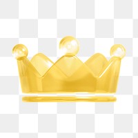 Crown ranking png icon sticker, 3D rendering, transparent background