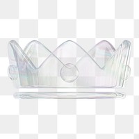 Transparent crown ranking png icon sticker, 3D rendering