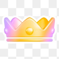 Colorful crown ranking png icon sticker, transparent background