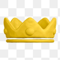 Crown ranking png icon sticker, 3D rendering, transparent background