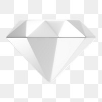 Diamond png icon sticker, 3D rendering, transparent background