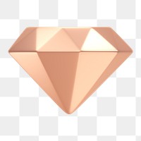 Diamond png icon sticker, 3D rendering, transparent background