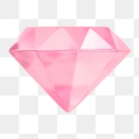 Diamond png icon sticker, 3D rendering, transparent background