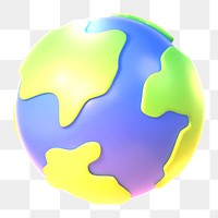 Globe, environment png icon sticker, 3D rendering, transparent background