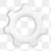 Gear, setting png icon sticker, 3D rendering, transparent background