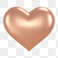 Heart, love png icon sticker, 3D rendering, transparent background