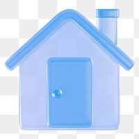 House, home screen png icon sticker, 3D rendering, transparent background