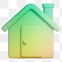 House, home screen png icon sticker, 3D rendering, transparent background