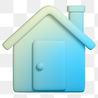 House, home screen png icon sticker, 3D rendering, transparent background