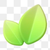 Leaf, environment png icon sticker, 3D rendering, transparent background