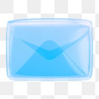 Transparent envelope, email png icon sticker, 3D rendering